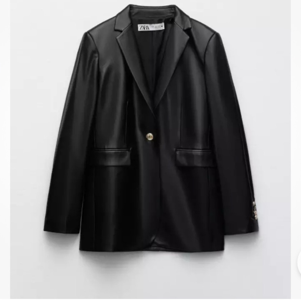ZARA FAUX LEATHER BLAZER xs